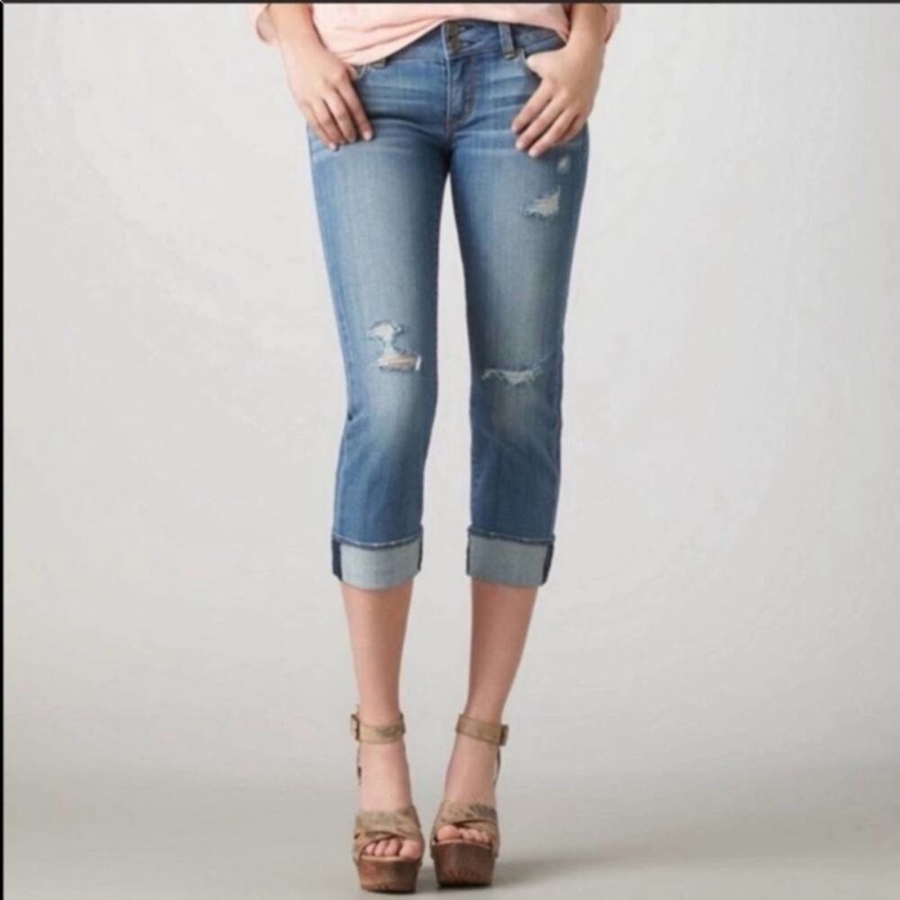 American Eagle Artist Crop Stretch Distressed Jeans